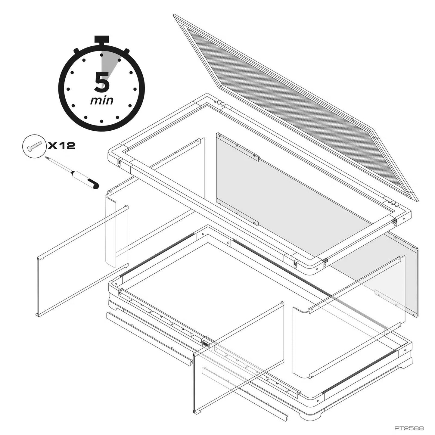 Exo Terra Vista 120 Panoramic Terrarium – 47"x24"x18" (Flat-Pack)