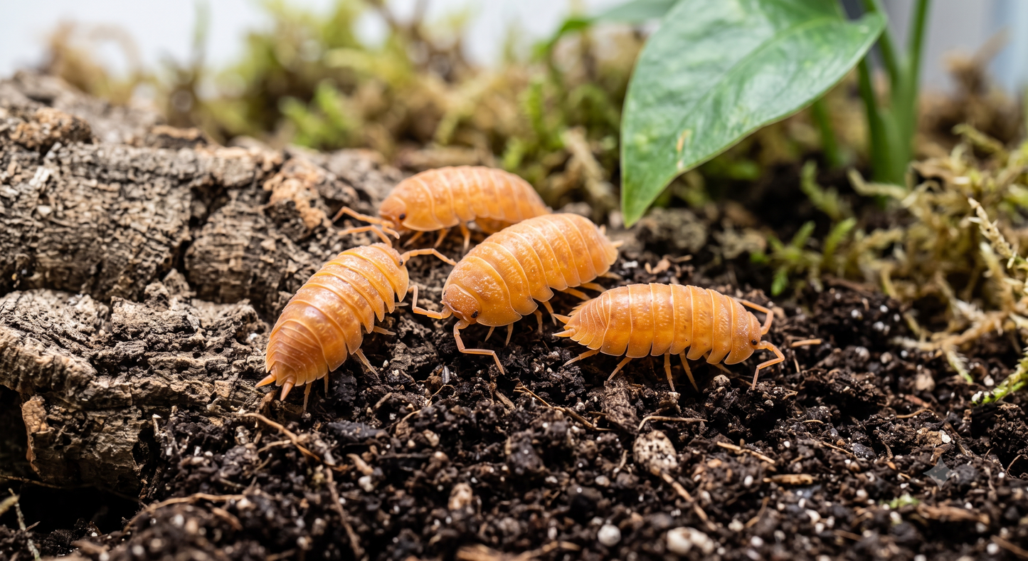 Powder Orange Isopods (Porcellionides pruinosus)