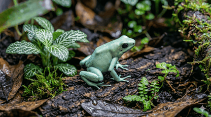 Mint Terribilis Dart Frog (Phyllobates terribilis) – The Fearless Titan of the Vivarium