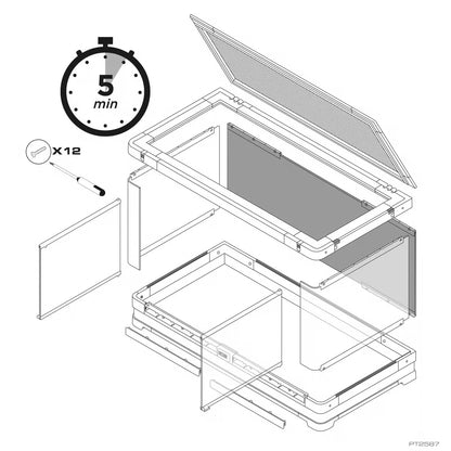 Exo Terra Vista 90 Panoramic Terrarium – 36"x18"x18" (Flat-Pack)
