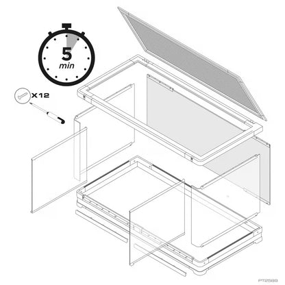 Exo Terra Vista 120XL Panoramic Terrarium – 47"x24"x24" (Flat-Pack)