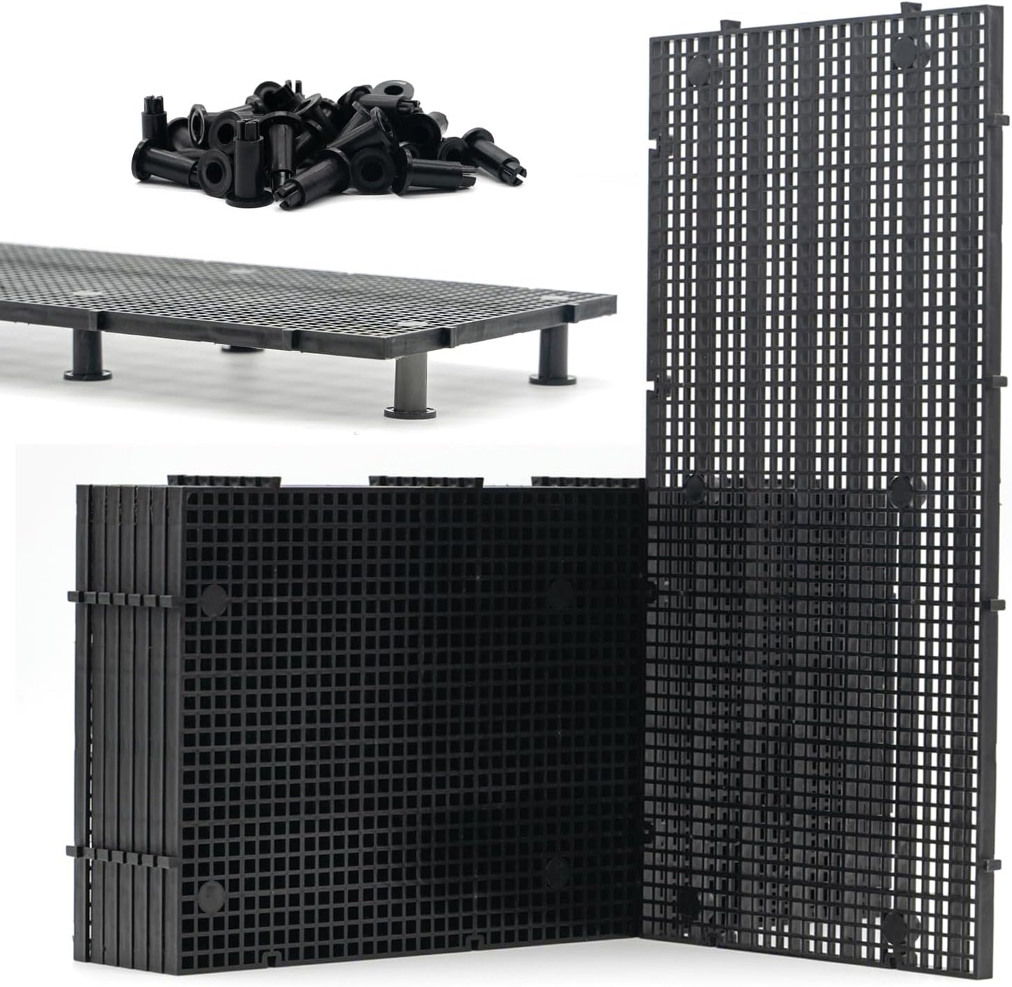 Terrarium Egg Crate Drainage Grid – 8 Panel Set with Brackets