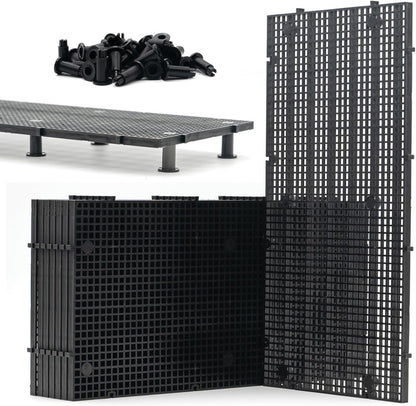 Terrarium Egg Crate Drainage Grid – 8 Panel Set with Brackets