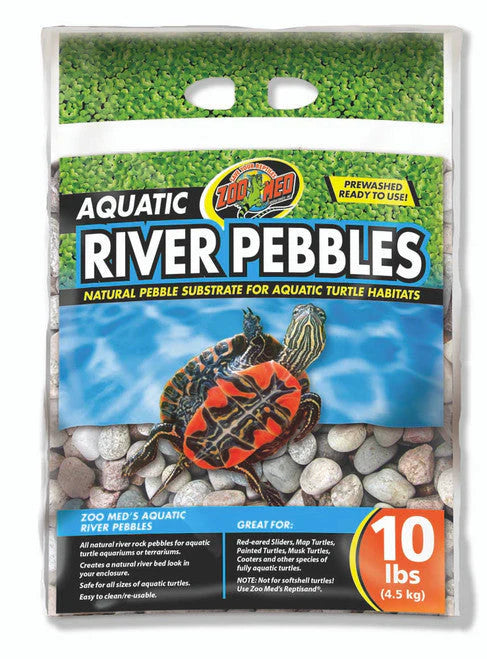 Zoo Med Aquatic River Pebble Substrate 10lb